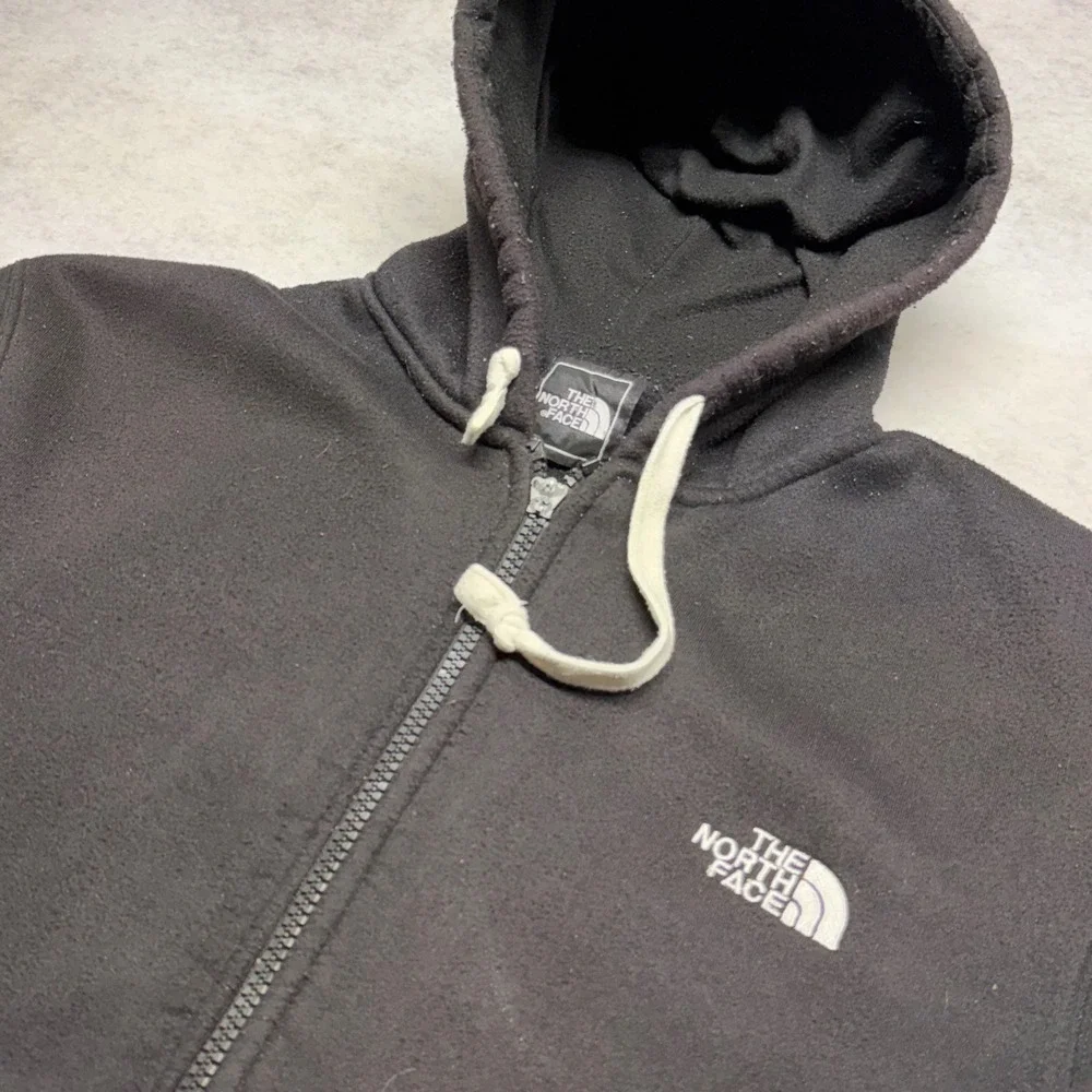 The North Face Full Zip Hoodie Mens XL Black Embroidered Logo Sweatshirt Outdoor